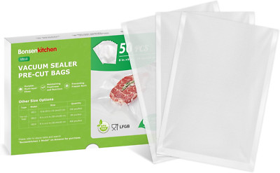 Precut Vacuum Sealer Bags, 50 Pint 6'' X 9'' Food Sealer Bags, Food Grade, BPA Fre