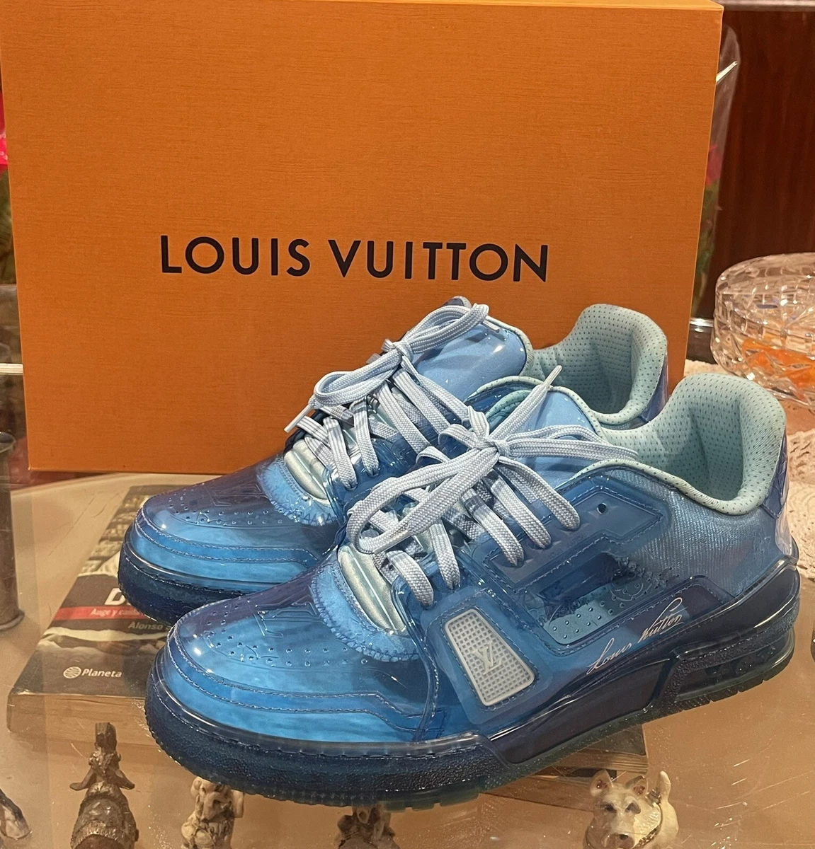 Louis Vuitton Men's Transparent Clear Blue Trainer sneakers Size 7.5  US