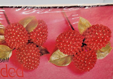 Walco BEADED STRAWBERRY Vtg Fruit Sequin Bead Christmas Ornament Kit Centerpiece