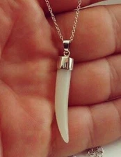 Wolf Fang Pendant Necklace With Stainless Steel Chain