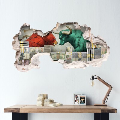 Wall Street Bull vs Bear Money Premium Vinyl Decal