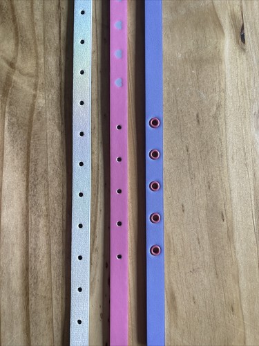 Cat & Jack Girls Small Belts Set Of 3 Purple Pink And Iridescent - Picture 4 of 6