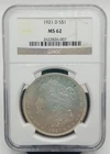 1921-D $1 Morgan Silver Dollar - NGC MS62 #0417