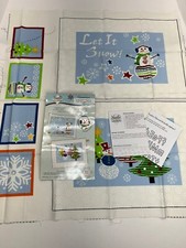 Needle Creations Snowman Embroidery Pillow Or Wall Hanging Panel 16" 12"