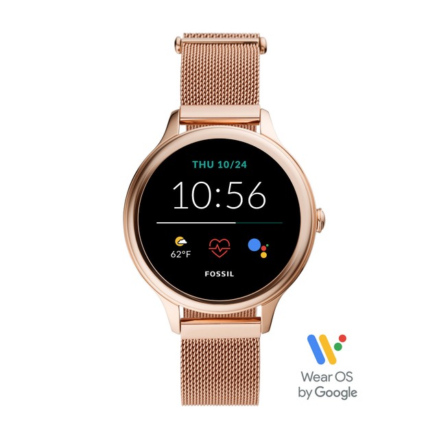 Fossil Gen 5E 42mm Case with Milanese Mesh Band Smart Watch for Women - Rose Gold-Tone Stainless