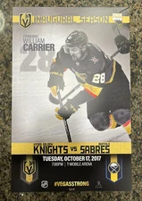 Vegas Golden Knights Game 04/41 William Carrier Inaugural Season Poster 10/17/17