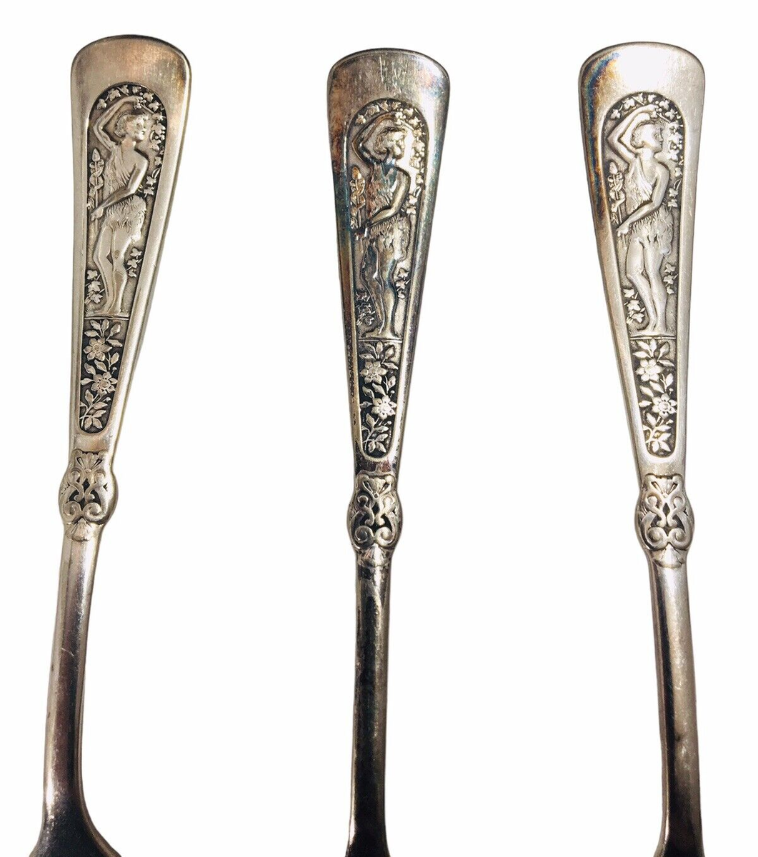 Antique 1847 ROGERS BROS Woman Arcadian Silver Plate Dinner Fork
