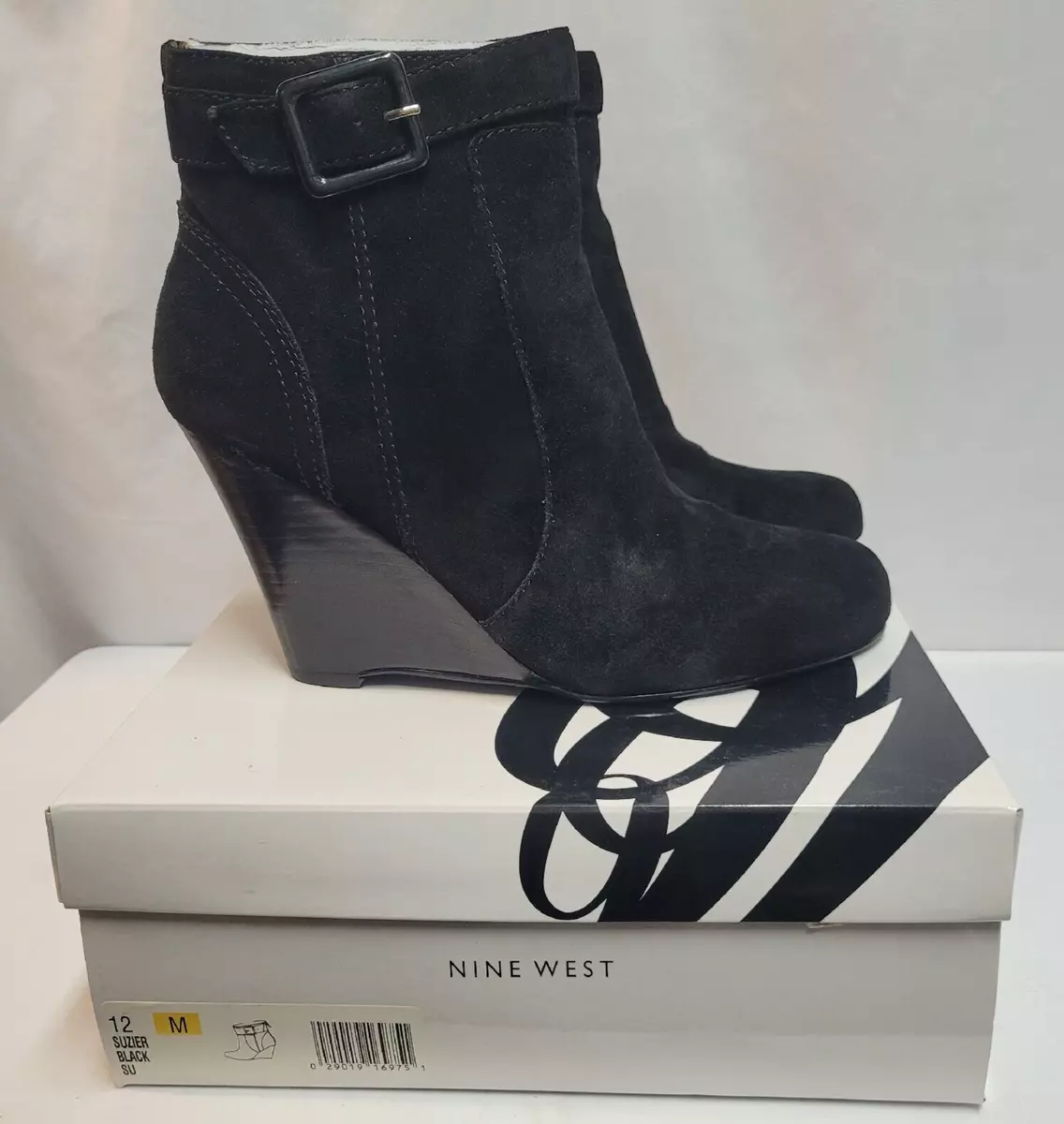 Nine west black clearance wedge booties