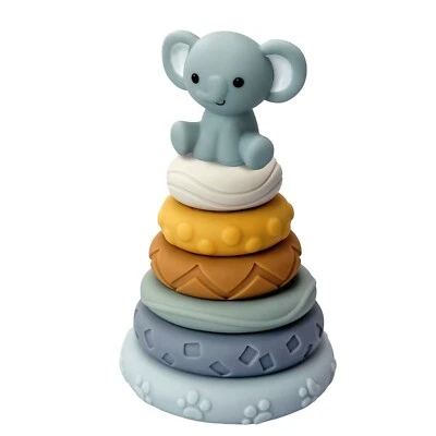 Kyoot Montessori Sensory Toy Silicone Stacking Rings 7pc BPA-Free Baby Teething