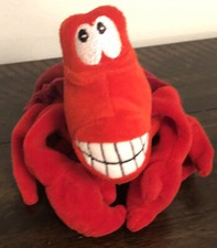 Disney Store Little Mermaid Sebastian Red Crab 8  Bean Bag Plush Stuffed Toy