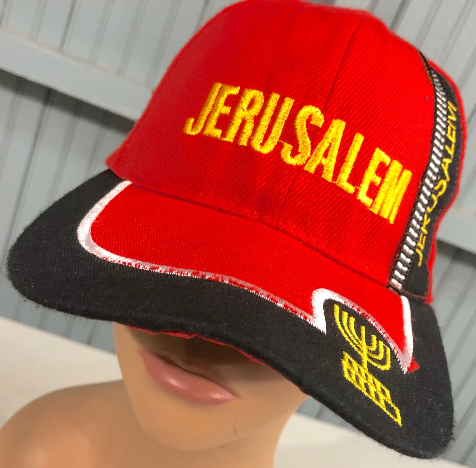 Jerusalem Isreal Red Adjustable Baseball Hat Cap - image 1
