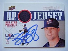 BRYCE BRENTZ signed RED SOX 2009 Upper Deck USA Jersey baseball card AUTO GJU-23