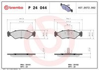 P 24 044 Brembo Bremsbelagsatz, Scheibenbremse FüR Ford,Ford Australia,Mazda