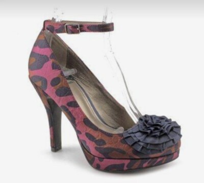 Womens Fergalicious Naples Magenta Croc Print High Heels Stilettos Pumps Shoes 8