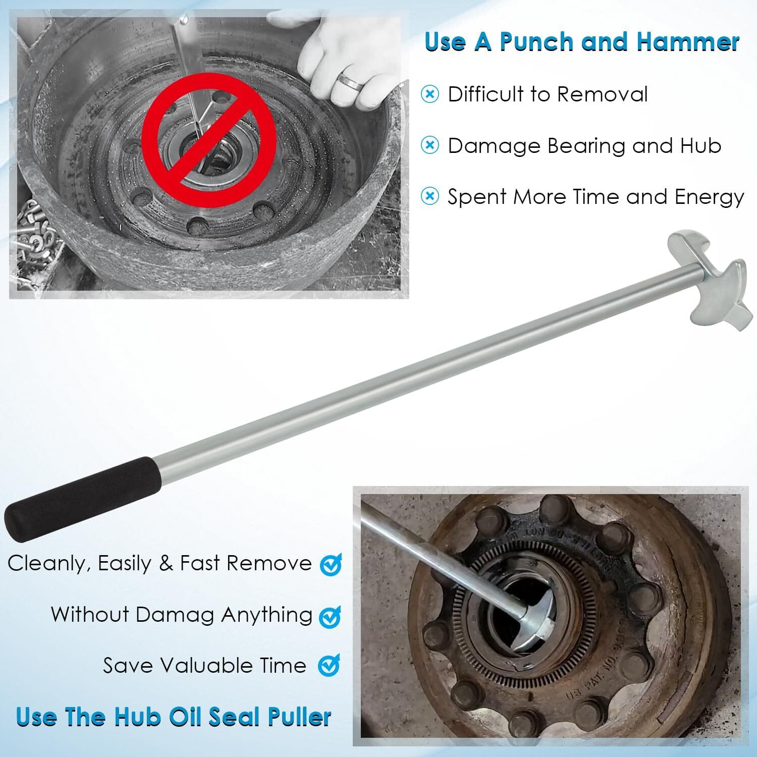 5085 Hub Oil Seal Remover Hub Puller for Trailer Truck Axles Removes Hub Seals