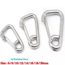 6 20mm Carabiner Clips Snap Spring Hook D Shape Clasp Keyring Carabina Karabiner