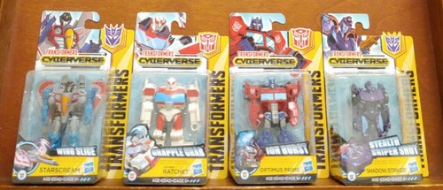 NEW Lot of 4 Transformers Cyberverse Robot Figures Optimus Prime Star Scream Etc - Picture 1 of 5