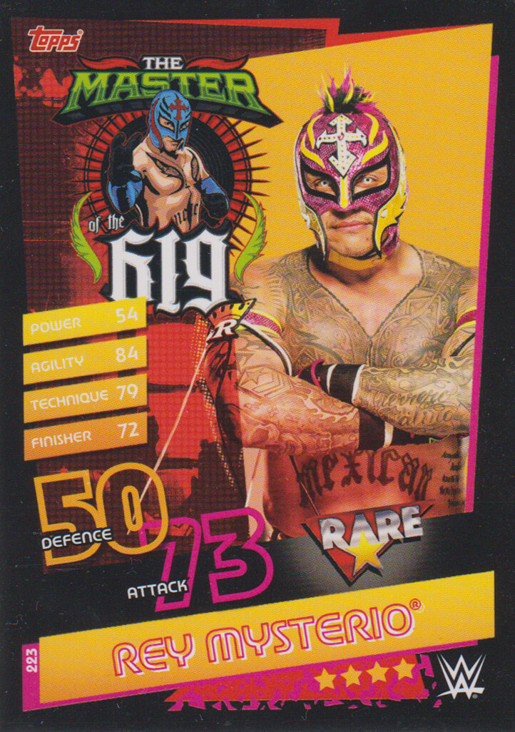 ●MR.RELIEF  Super Rare Karte 223 - Rey Mysterio - Rare - Slam Attax Reloaded (2020