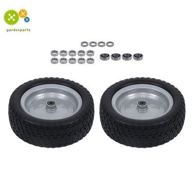 13X5.00-6 Tire & Wheel Flat Free 3.4' Axle Hole For Lawn Mower Solid Tire 2-Pack