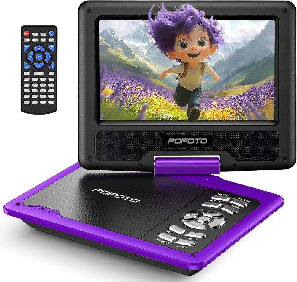 With Rotating 7.5&rdquo; Screen 4 To 6 Hour Playtime Dual Speakers
