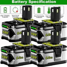 For RYOBI P108 18V One Plus 8AH 6AH High Capacity Lithium Ion Battery P105 P102