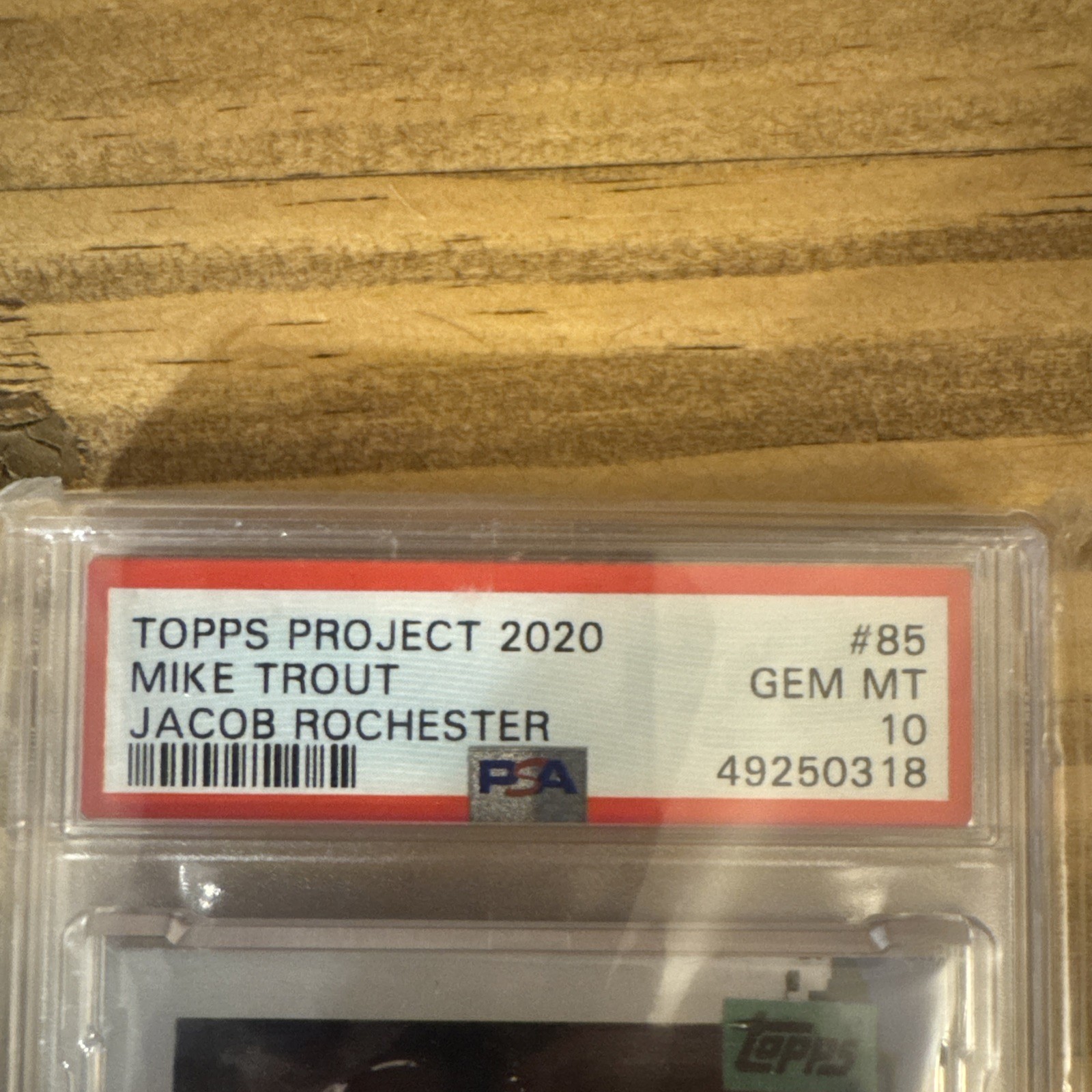 2020 Topps Project 2020 2011 Topps Update Mike Trout #85 Jacob Rochester PSA 10 view 3
