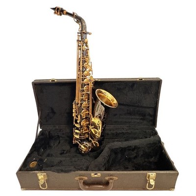 MAXTONE Alto Saxophone Black Lacquer Finish with Case