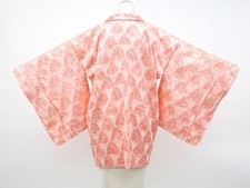 JAPANESE KIMONO HAORI COAT PINK 80.5cm 2 ft 8 in PURE SILK EE4131