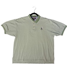Y2K Vintage 2001 Tommy Hilfiger Golf Polo Mens Medium Green White Striped Collar