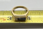 VTG 14KT Yellow Gold Diamond & Black Gemstone Men's Ring (Sz 9.5) 7.5g - Tested — photo 9