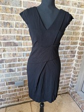 Yoana Baraschi made in NYC little black sheath dress size 2 cap sleeve pencil