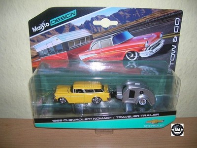 Maisto Design Tow & Go 1955 Chevrolet Nomad / Traveler Trailer 1:64  Art. 15368