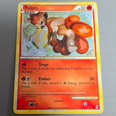 Vulpix 68/95 Unleashed Regular Basic Common English Pokemon TCG Mp