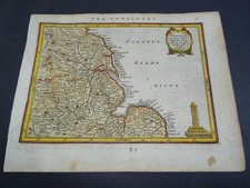 Antike Karte von Nordostengland von Gerard Mercator 1610