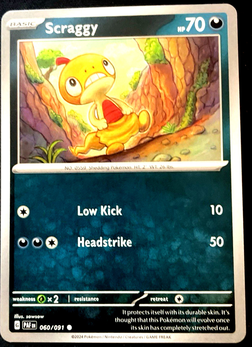 Scraggy - Paldean Fates PAF EN 060/091 Pokemon TCG Card NM