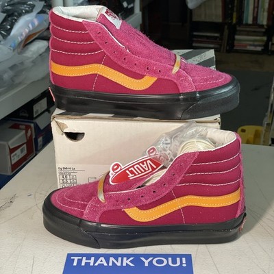 Size 4 - 2020 New Vans OG Sk8- LX High Hairy Suede - Cerise Apricot Vault W Box