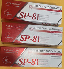 3 AstraGlow SP-8 Probiotic 2X Whitening Toothpaste for Oral Health NEW 3.5 OZ