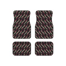 Car Mats Pink And Black Zebra Pattern - Set Of 4 Car Accessories Vehicle
