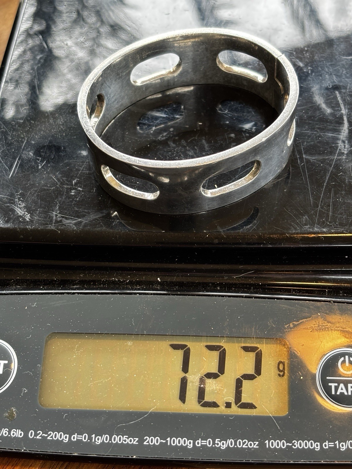 Solid Sterling Silver Hinged Bangle Bracelet 72.2… - image 11