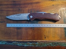 Echter Damast Stahl Messer Taschenmesser Klappmesser Edelholz NEU TOP