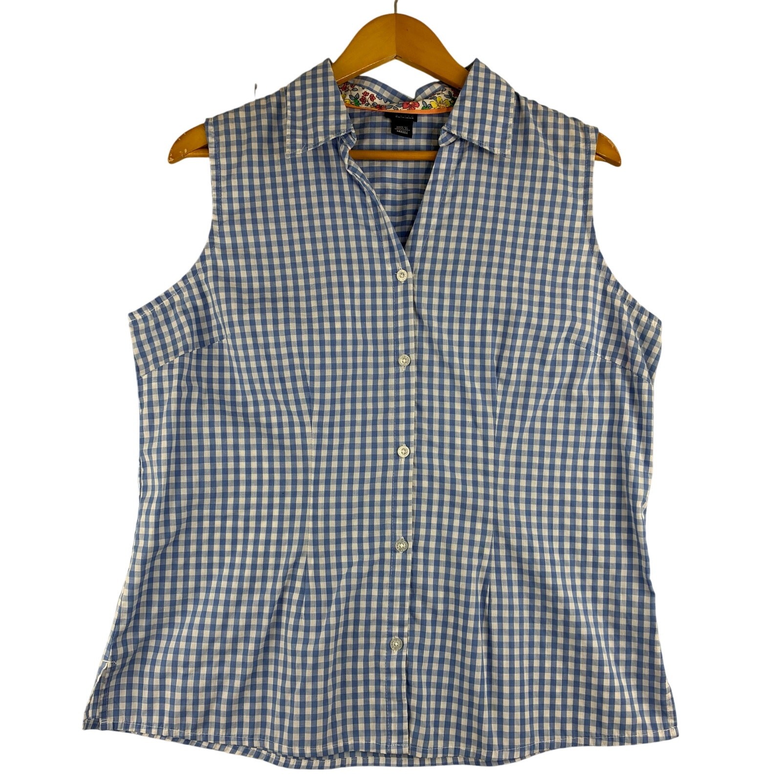 Basic Editions Sleeveless Button Up Blouse Women … - image 1