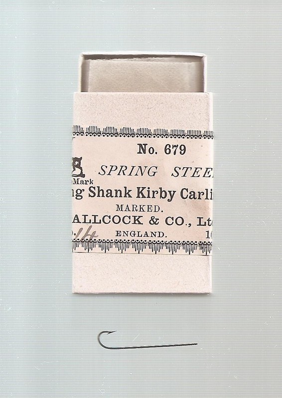 Vtg Allcock #679 #14 Long Shank Kirby Carlisle Spring Steel 100 pcs Fish Hooks!