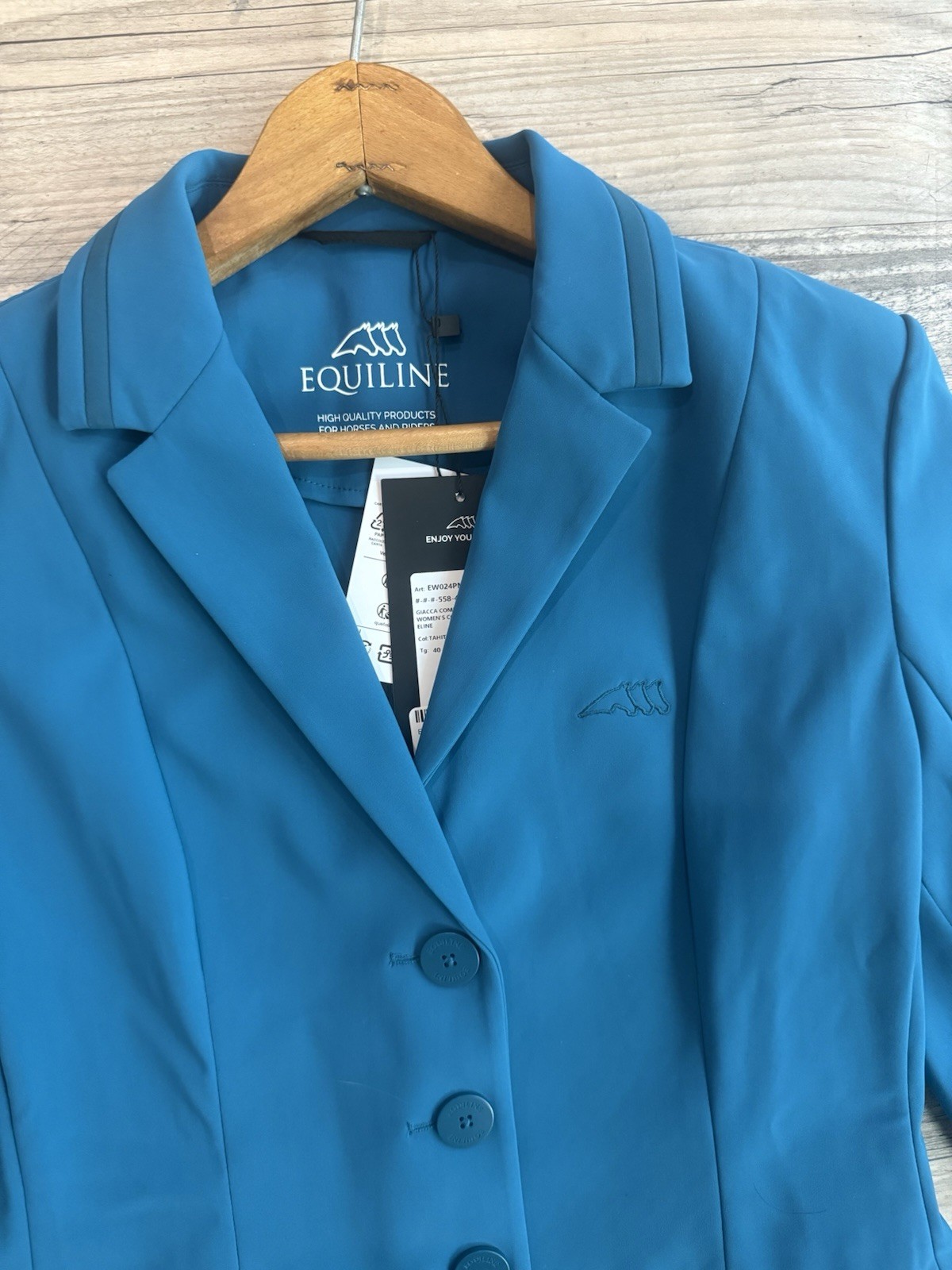 Equiline Show Jacket IT40 Tahitian Blue NWT