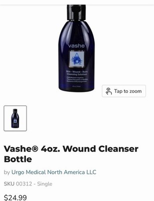 Vashe Wound Cleanser 4 oz Bottle Hypochlorous Acid Solution, EACH