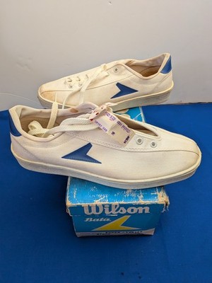 Vintage Wilson Bata Sneakers NOS Canvas 10.5 Mens 1970's USA Never Worn 