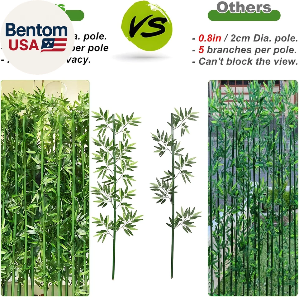 4/5/6Ft Artificial Bamboo Tree 10 Pack, Fake Bamboo Plant with Encrypted Silk Le - Image 4 of 4