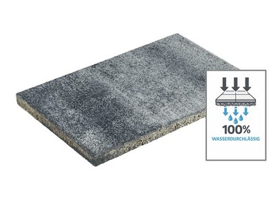 Terrassenplatten AQUADRAIN PERMEA WEIß-SCHWARZ 60/40/4 CM