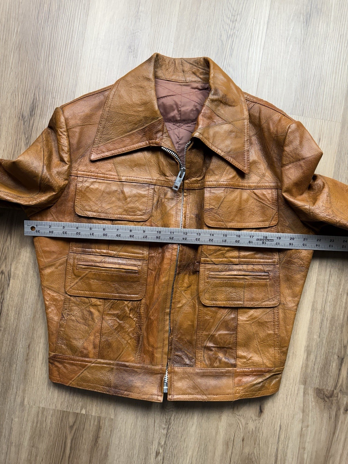 70s Vintage Esquire Tailored Patchwork Leather Ja… - image 12