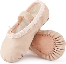 Toddler Ballet Shoes for Girls Baby Slippers Leather Full Sole Women...