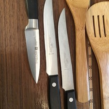 Henckles Knives & Bamboo Stirring Utensils